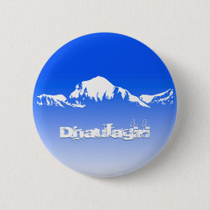 Macaron Rond 5 Cm Himalaya de la chaîne de montagnes de Dhaulagiri,