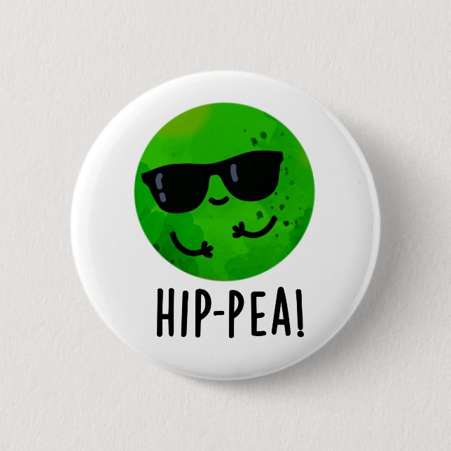 Macaron Rond 5 Cm Hip-Pea amusant Hip Pea Pun (Devant)