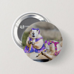 Macaron Rond 5 Cm Hippies Fumeurs du Prairie Dog
