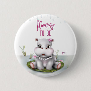Macaron Rond 5 Cm Hippo River Adventure Mommy to Be