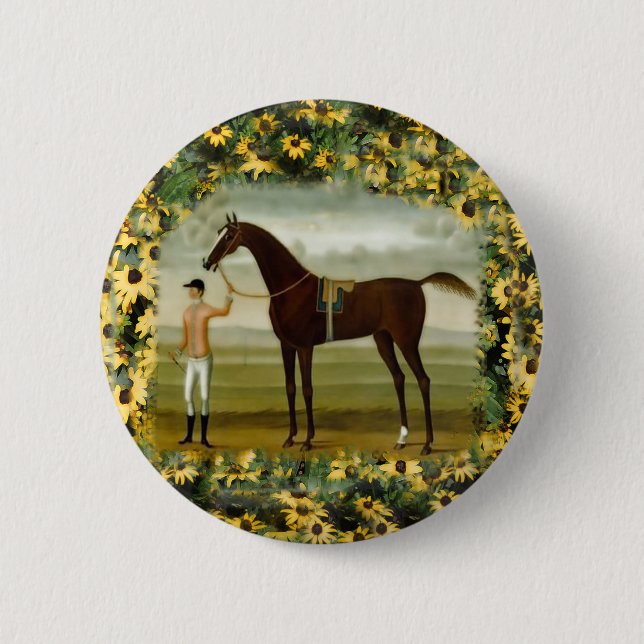 Macaron Rond 5 Cm hippocampe de susan aux yeux noirs (Devant)
