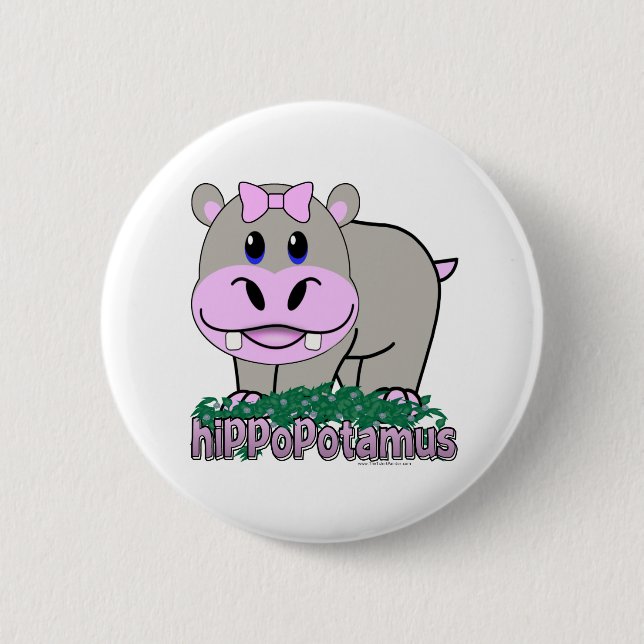 Macaron Rond 5 Cm Hippopotame (Devant)