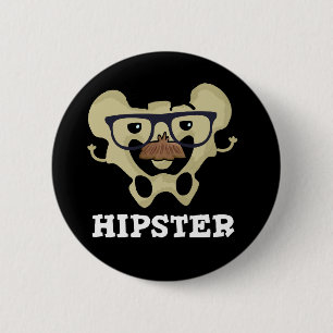 Macaron Rond 5 Cm Hipster Funny Hip Bone Anatomie Pun Dark BG