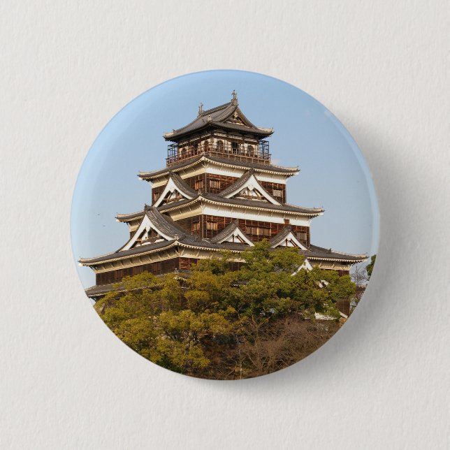 Macaron Rond 5 Cm Hiroshima Castle 広 島 城, Hiroshima, Japon (Devant)