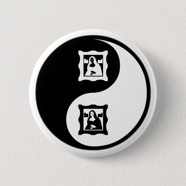 Macaron Rond 5 Cm Histoire d'art de Yin Yang (Devant)