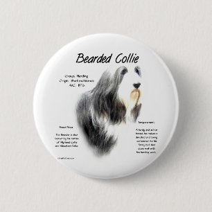 Macaron Rond 5 Cm Histoire des collies hérissées; Amour Collies héri