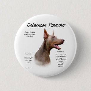Macaron Rond 5 Cm Histoire d'Isabella Doberman