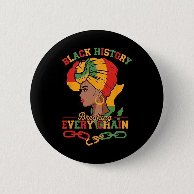 Macaron Rond 5 Cm Histoire noire briser chaque chaîne Histoire noire (Devant)