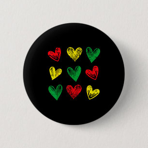 Macaron Rond 5 Cm Histoire noire cœurs filles enfants afro-américain