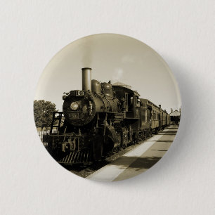 Macaron Rond 5 Cm Historic Railroad
