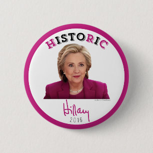 Macaron Rond 5 Cm Historique - Hillary Clinton 2016 pour le