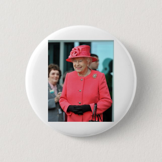 Macaron Rond 5 Cm HM Queen Elizabeth II Warrington 2012 Professionne (Devant)