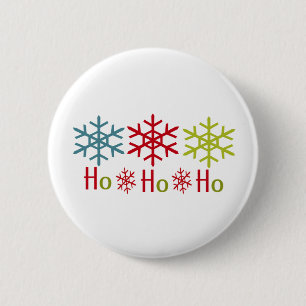 Macaron Rond 5 Cm Ho Ho Ho Noël de flocon de neige