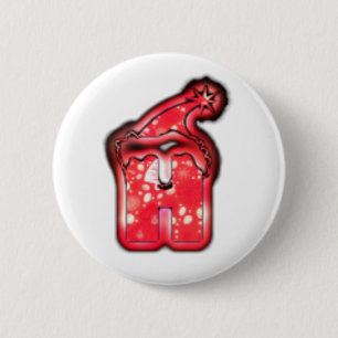 Macaron Rond 5 Cm Ho Ho Ho ! Père Noël Casquette Joyeux Noël étoile.