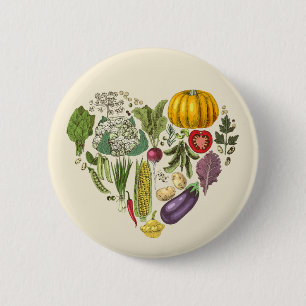 Macaron Rond 5 Cm Hobby Garden Végétation Coeur croissant
