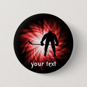 Macaron Rond 5 Cm Hockey rouge