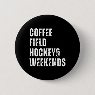 Macaron Rond 5 Cm Hockey sur gazon rétro café et week-ends drôle Hoc