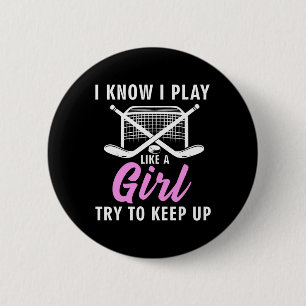 Macaron Rond 5 Cm Hockey sur glace cool pour les femmes filles amate