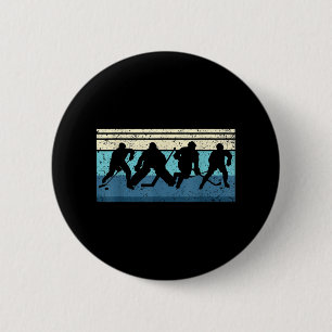 Macaron Rond 5 Cm Hockey sur glace noir