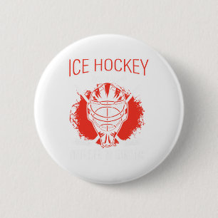 Macaron Rond 5 Cm Hockey sur glace Parce que le meurtre est mauvais