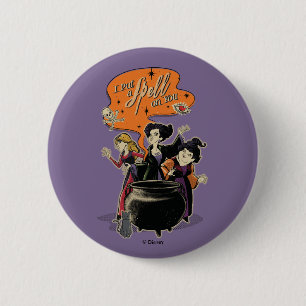 Macaron Rond 5 Cm Hocus Pocus Retro Spellcasting Cauldron