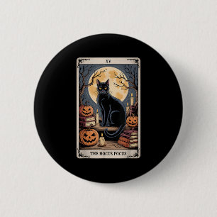 Macaron Rond 5 Cm Hocus Pocus Tarot Halloween Chat Citrouille Mystic