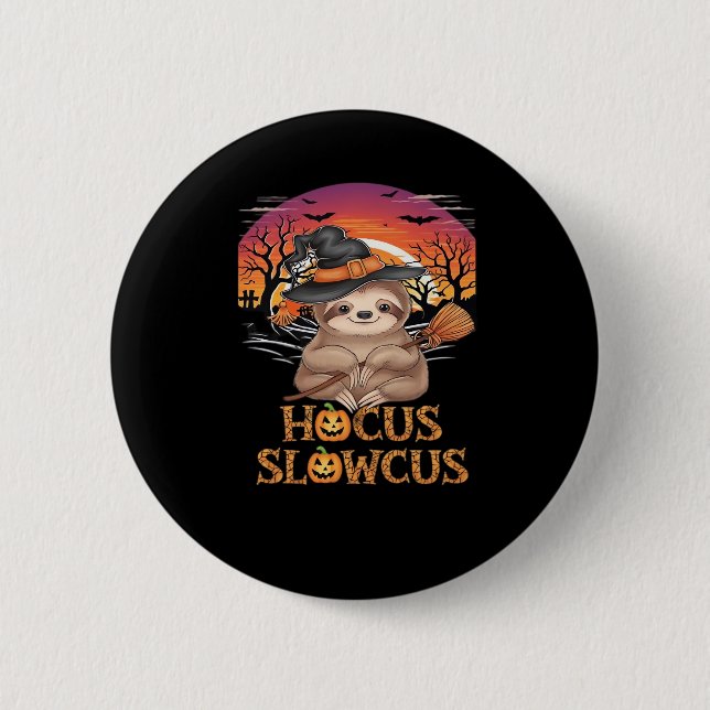 Macaron Rond 5 Cm Hocus Slowcus Amateurs de fentes Halloween tee tee (Devant)
