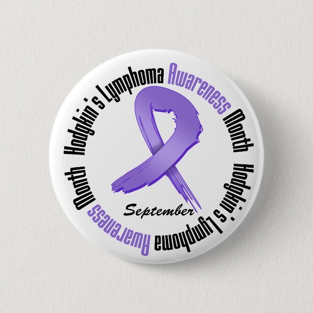 Macaron Rond 5 Cm Hodgkins Lymphoma Awareness Mois Grunge Ribbon (Devant)