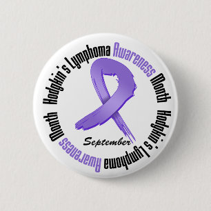 Macaron Rond 5 Cm Hodgkins Lymphoma Awareness Mois Grunge Ribbon