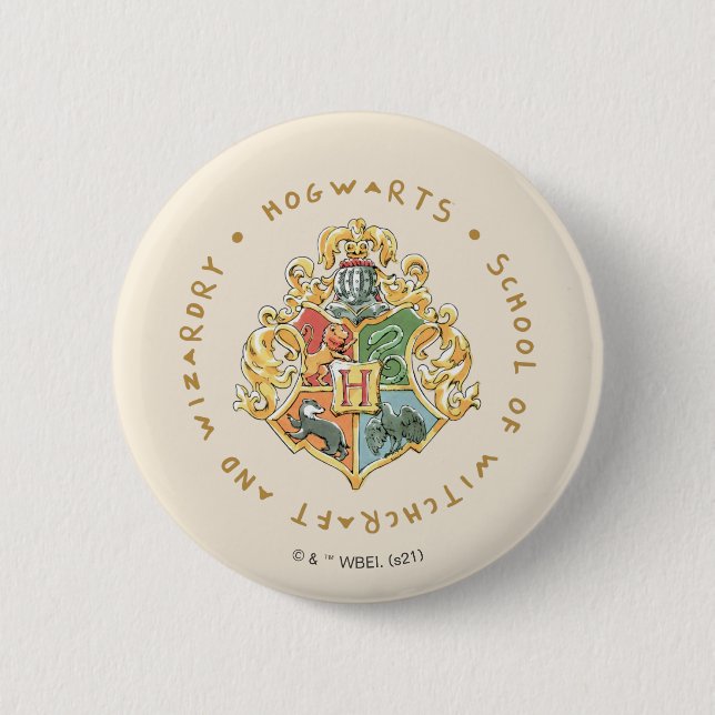Macaron Rond 5 Cm HOGWARTS™ School of Witchcraft et Wizardry (Devant)