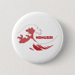 Macaron Rond 5 Cm Hokusai - la grande vague