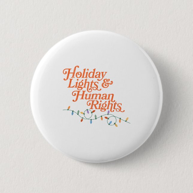 Macaron Rond 5 Cm Holiday Lights And Human Rights  (Devant)