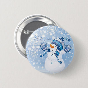 Macaron Rond 5 Cm Holiday Snowman
