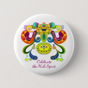 Macaron Rond 5 Cm holiES - abstrait vache heureuse et sainte + vos i