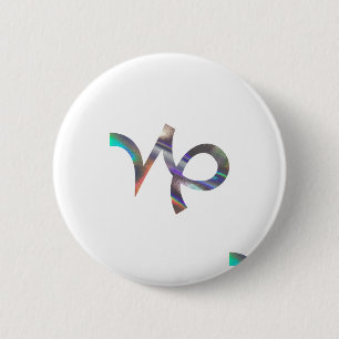 Macaron Rond 5 Cm hologramme Capricorne