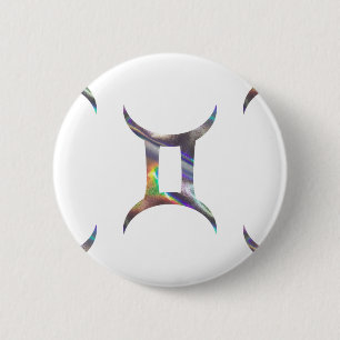Macaron Rond 5 Cm hologramme Gemini