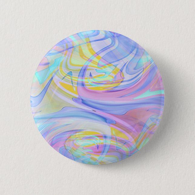 Macaron Rond 5 Cm hologramme pastel (Devant)