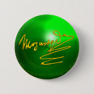 Macaron Rond 5 Cm HOMAGE À MOZART Gold Signature du compositeur Gree