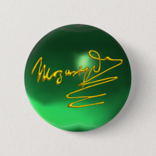 Macaron Rond 5 Cm HOMAGE À MOZART Gold Signature du compositeur Gree