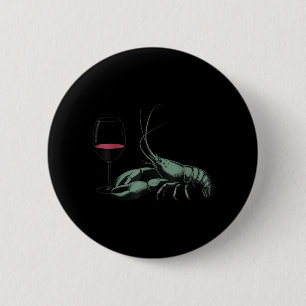Macaron Rond 5 Cm Homard et vin buvant du vin amateur de fruits de m