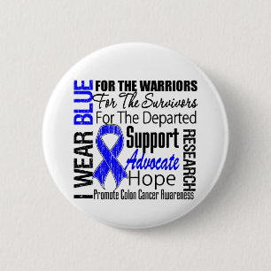 Macaron Rond 5 Cm HOMMAGE de ruban bleu d'usage du cancer du colon I