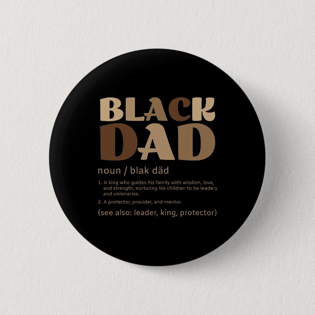 Macaron Rond 5 Cm Homme Black Papa Melanin Définition Africain Améri (Devant)