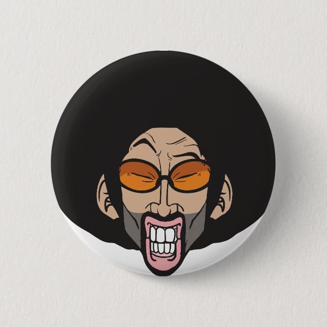 Macaron Rond 5 Cm Homme d'Afro de Hiphop (Devant)