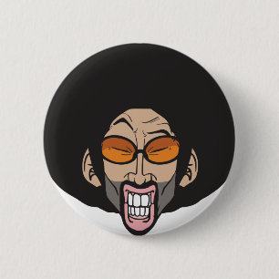 Macaron Rond 5 Cm Homme d'Afro de Hiphop