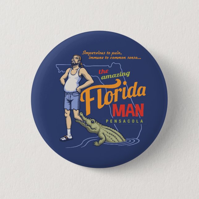 Macaron Rond 5 Cm Homme de Floride (Devant)
