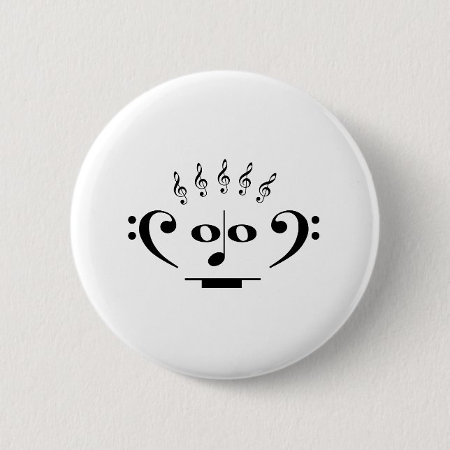Macaron Rond 5 Cm Homme de musique (Devant)