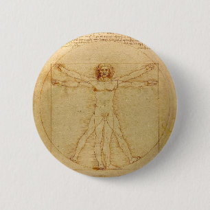Macaron Rond 5 Cm Homme de Vitruvian par Leonardo da Vinci