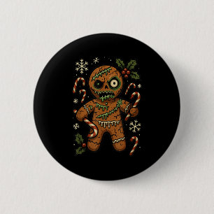 Macaron Rond 5 Cm Homme en pain d'épices zombie Noël zombie