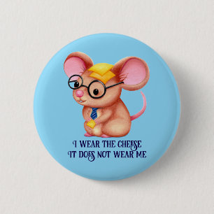 Macaron Rond 5 Cm Homme Fromage Poilu Souris Cravate Lunettes Intell