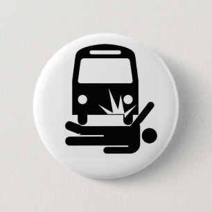 Macaron Rond 5 Cm Homme indiqué sous l'autobus